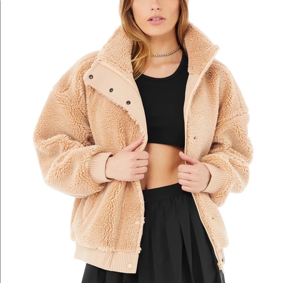 ALO Yoga Jackets & Coats Alo Yoga Sherpa Varsity Jacket Poshmark